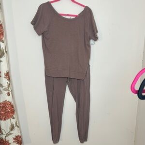 Bobi Brown Relaxed Fit Track Pants & Criss Cross Top
